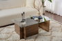 Nordure Mesa de Centro Nogal y Cristal Templado 105x65x40 cm